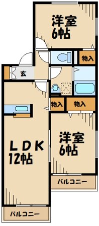 ドルチェ小山壱番館の物件間取画像